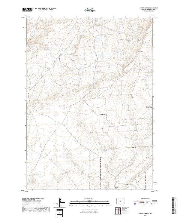 USGS US Topo 7.5-minute map for Coyote Springs WY 2021