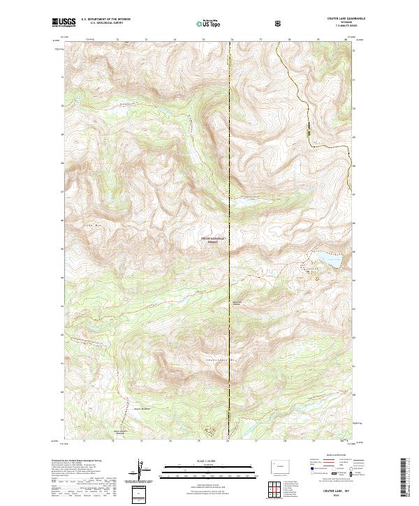 USGS US Topo 7.5-minute map for Crater Lake WY 2021