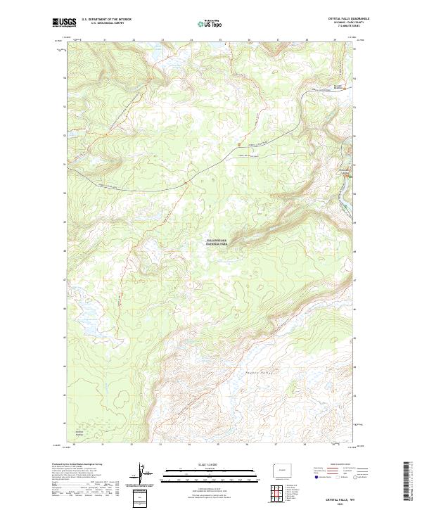 Usgs Us Topo 75 Minute Map For Crystal Falls Wy 2021 American Map Store 1980