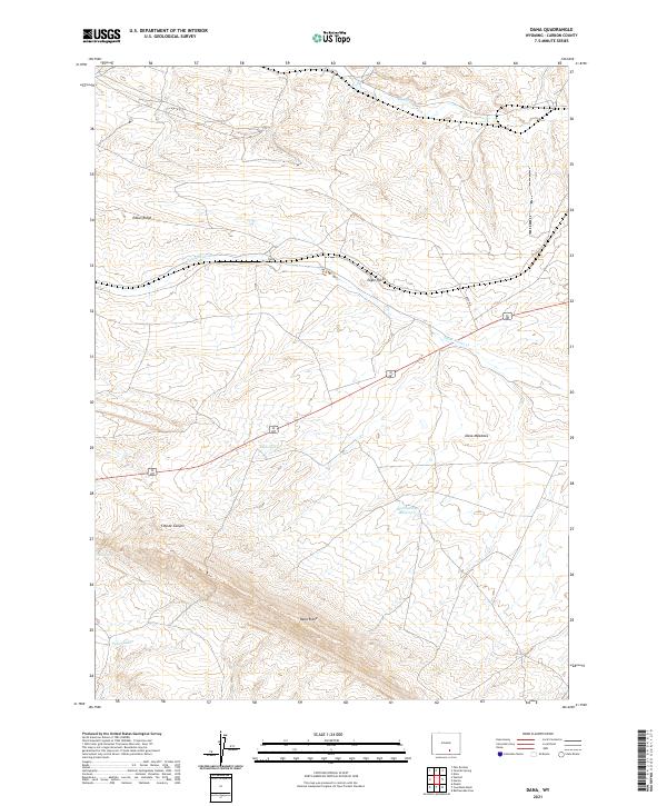 USGS US Topo 7.5-minute map for Dana WY 2021