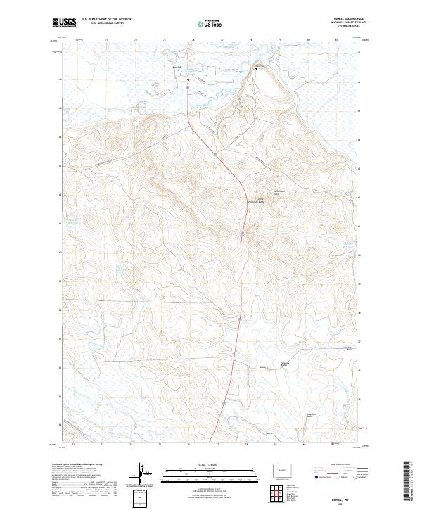 USGS US Topo 7.5-minute map for Daniel WY 2021