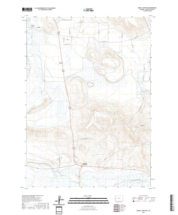 USGS US Topo 7.5-minute map for Daniel Junction WY 2021