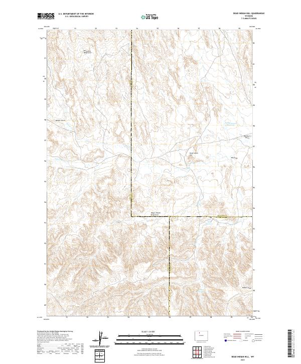 USGS US Topo 7.5-minute map for Dead Indian Hill WY 2021