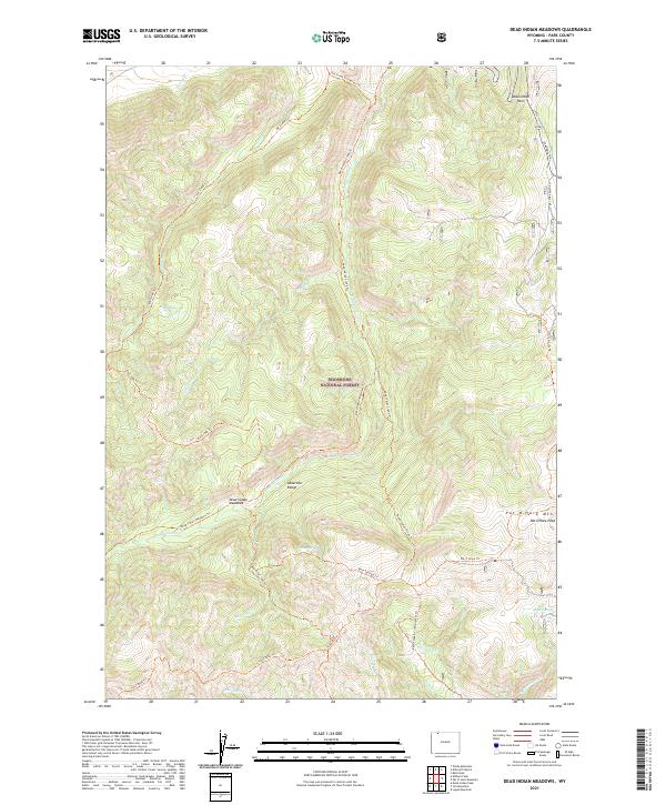 USGS US Topo 7.5-minute map for Dead Indian Meadows WY 2021