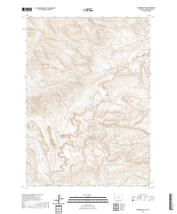 USGS US Topo 7.5-minute map for Deadman Butte WY 2021