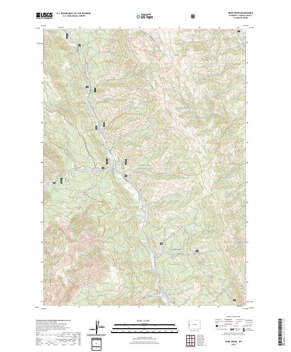 US Topo 7.5-minute map for Deer Creek WY
