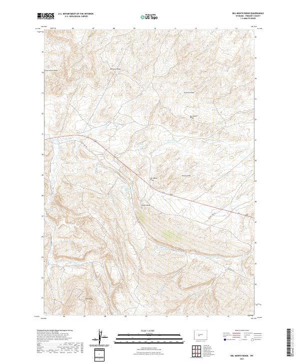 USGS US Topo 7.5-minute map for Del Monte Ridge WY 2021