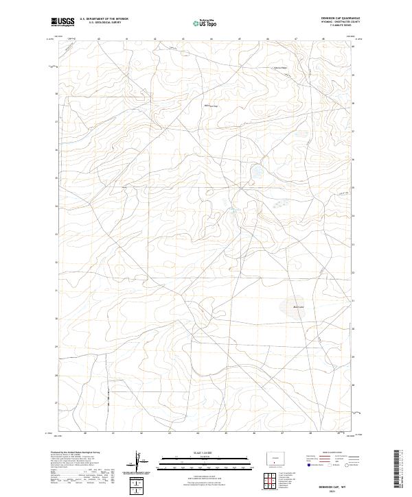 USGS US Topo 7.5-minute map for Dennison Cap WY 2021