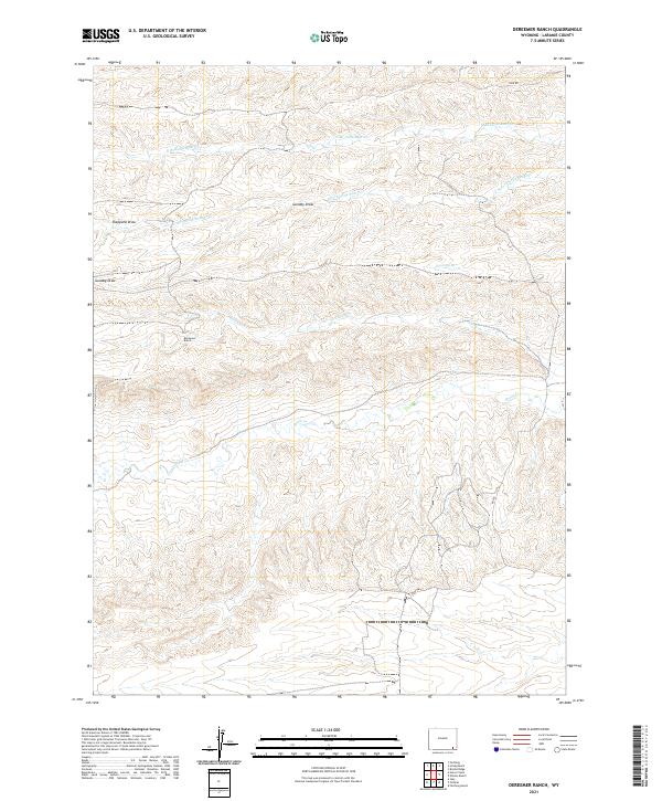 USGS US Topo 7.5-minute map for Dereemer Ranch WY 2021