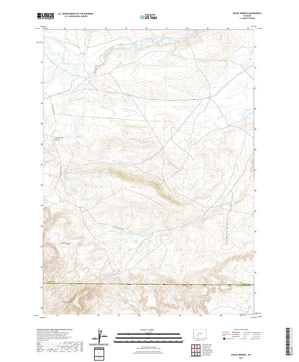 USGS US Topo 7.5-minute map for Dickie Springs WY 2021