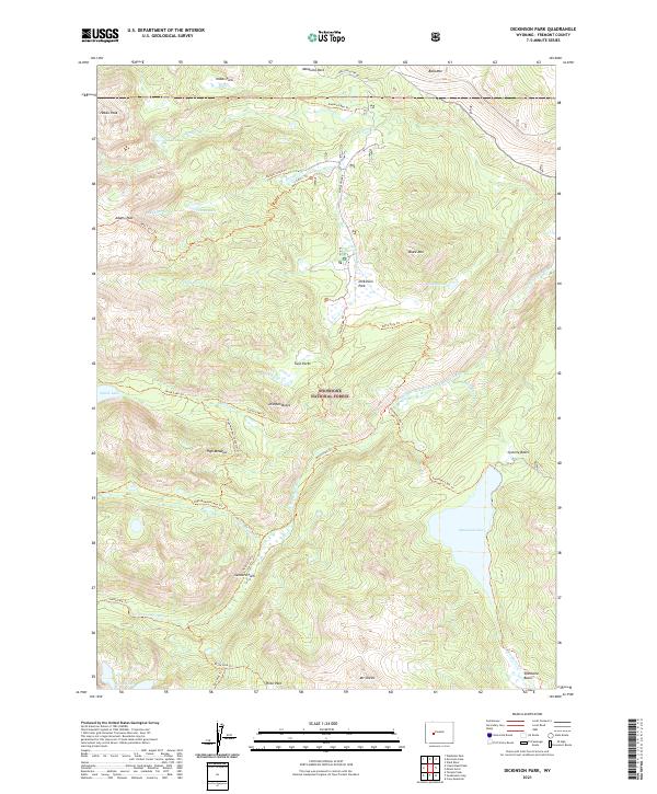 USGS US Topo 7.5-minute map for Dickinson Park WY 2021