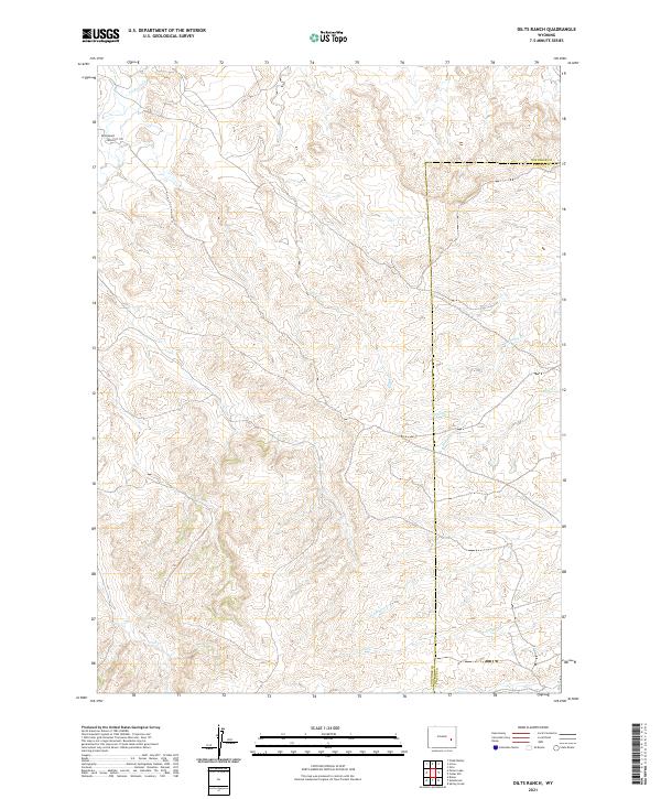 USGS US Topo 7.5-minute map for Dilts Ranch WY 2021