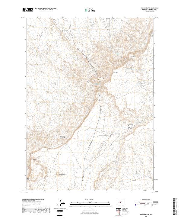 USGS US Topo 7.5-minute map for Dishpan Butte WY 2021