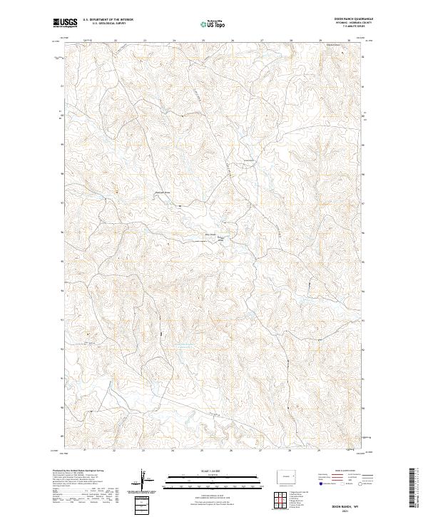 USGS US Topo 7.5-minute map for Dixon Ranch WY 2021