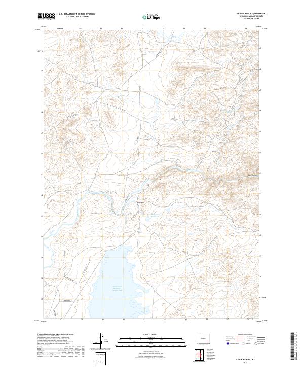 USGS US Topo 7.5-minute map for Dodge Ranch WY 2021