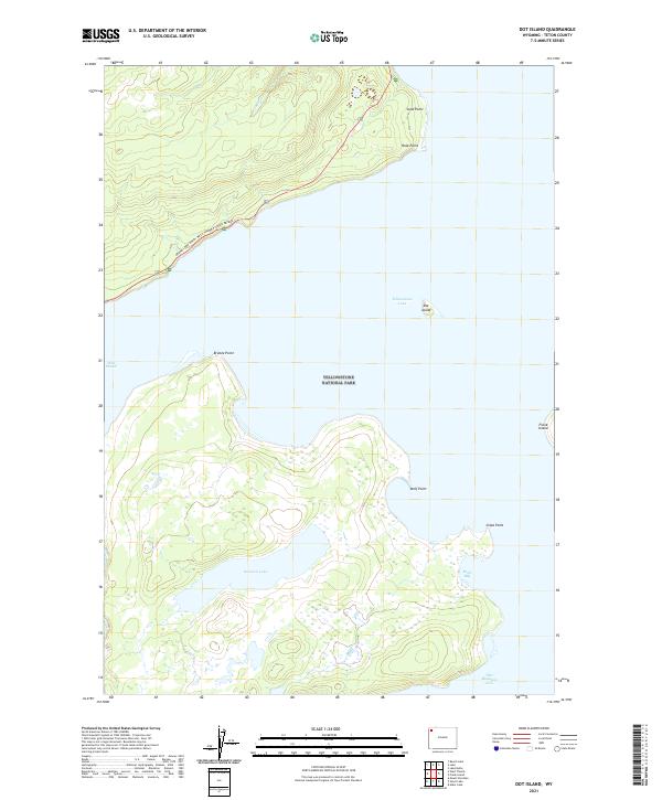 USGS US Topo 7.5-minute map for Dot Island WY 2021