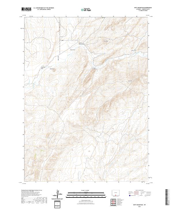 USGS US Topo 7.5-minute map for Doty Mountain WY 2021