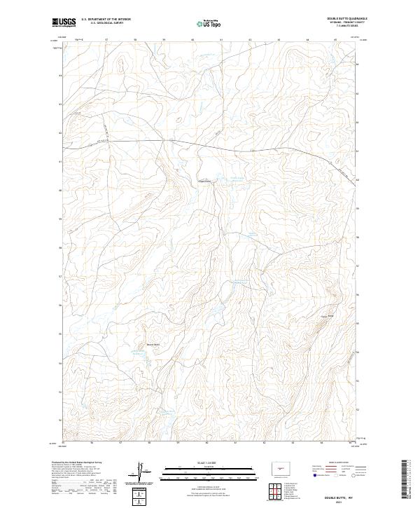 USGS US Topo 7.5-minute map for Double Butte WY 2021