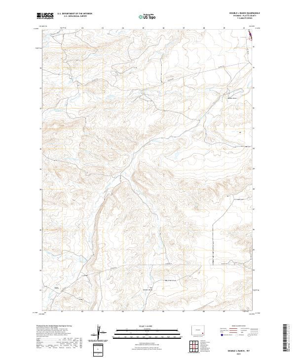 USGS US Topo 7.5-minute map for Double L Ranch WY 2021