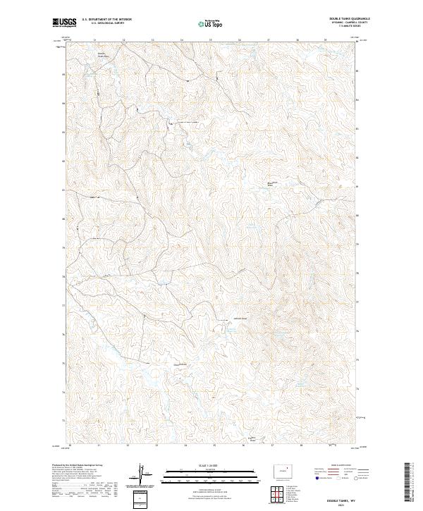 USGS US Topo 7.5-minute map for Double Tanks WY 2021