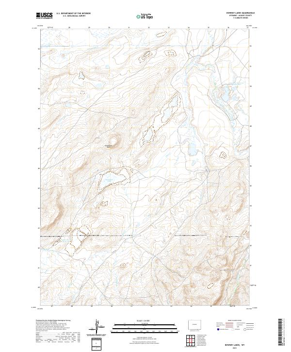 USGS US Topo 7.5-minute map for Downey Lakes WY 2021