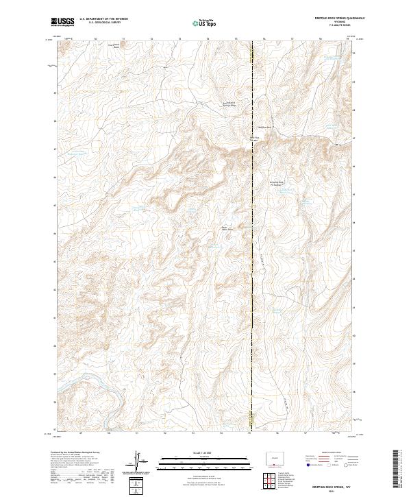 USGS US Topo 7.5-minute map for Dripping Rock Spring WY 2021