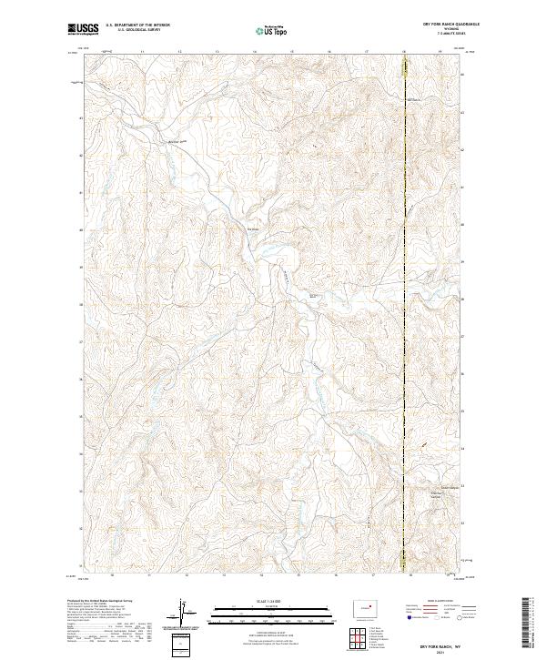 USGS US Topo 7.5-minute map for Dry Fork Ranch WY 2021