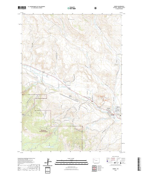 USGS US Topo 7.5-minute map for Dubois WY 2021