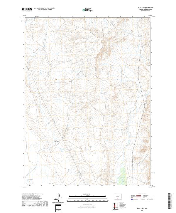 USGS US Topo 7.5-minute map for Duck Lake WY 2021