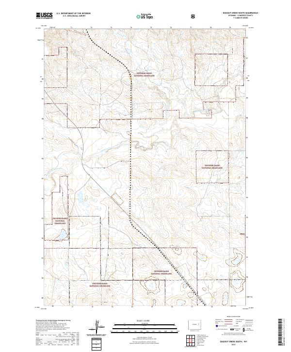 USGS US Topo 7.5-minute map for Dugout Creek South WY 2021