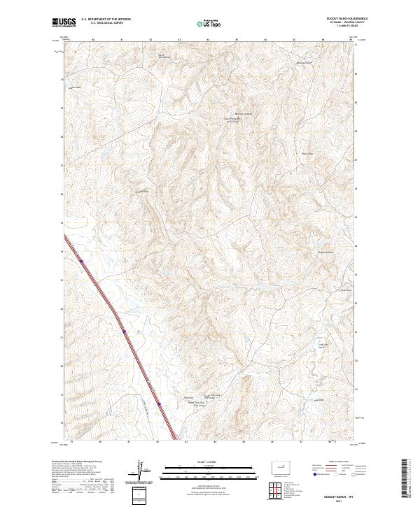 USGS US Topo 7.5-minute map for Dugout Ranch WY 2021