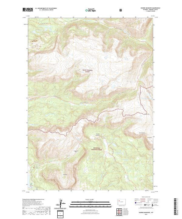 USGS US Topo 7.5-minute map for Dundee Meadows WY 2021