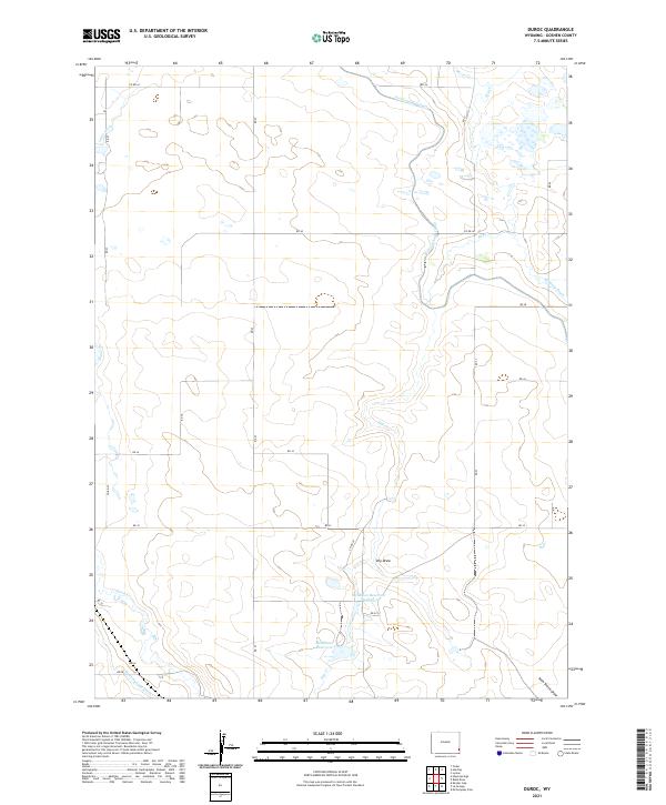 USGS US Topo 7.5-minute map for Duroc WY 2021