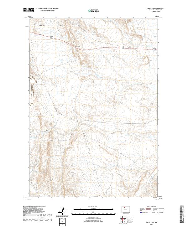 USGS US Topo 7.5-minute map for Eagle Pass WY 2021