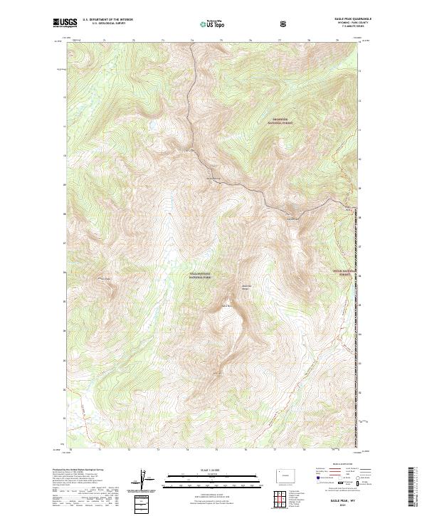 USGS US Topo 7.5-minute map for Eagle Peak WY 2021