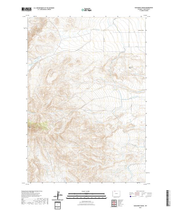 USGS US Topo 7.5-minute map for Eaglenest Basin WY 2021