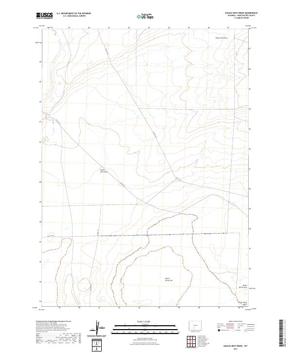 USGS US Topo 7.5-minute map for Eagles Nest Draw WY 2021