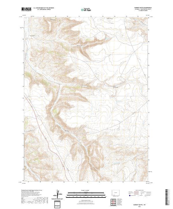 US Topo 7.5-minute map for Earnest Butte WY