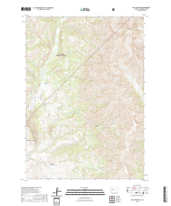 USGS US Topo 7.5-minute map for East Fork Basin WY 2021