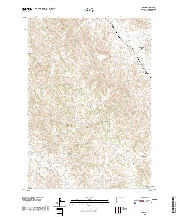 USGS US Topo 7.5-minute map for Echeta WY 2021