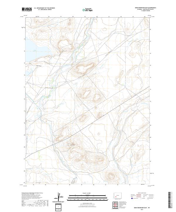 USGS US Topo 7.5-minute map for Eden Reservoir East WY 2021