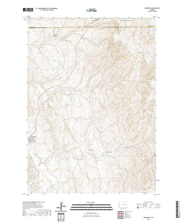 USGS US Topo 7.5-minute map for Edgerton WY 2021