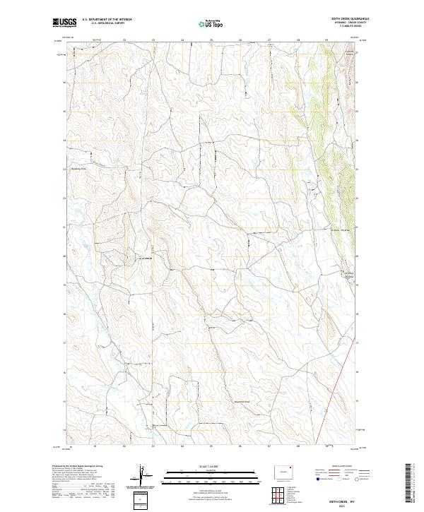 USGS US Topo 7.5-minute map for Edith Creek WY 2021