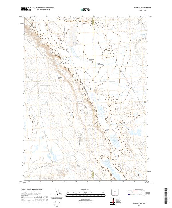 USGS US Topo 7.5-minute map for Eightmile Lake WY 2021