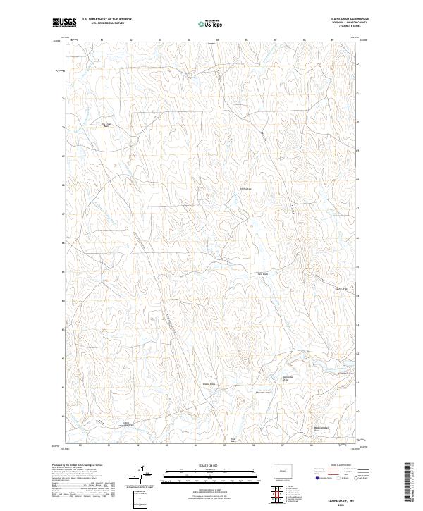 USGS US Topo 7.5-minute map for Elaine Draw WY 2021