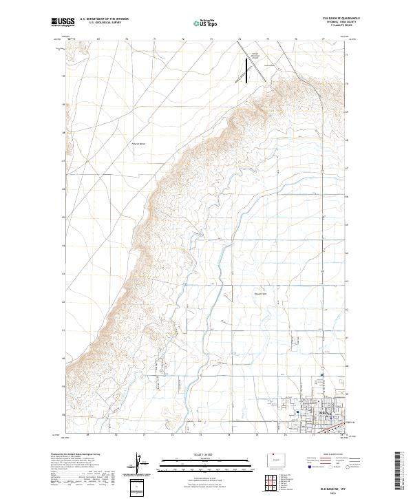 USGS US Topo 7.5-minute map for Elk Basin SE WY 2021