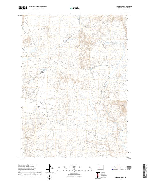 USGS US Topo 7.5-minute map for Elkhorn Springs WY 2021