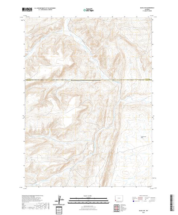 USGS US Topo 7.5-minute map for Elkol SW WY 2021