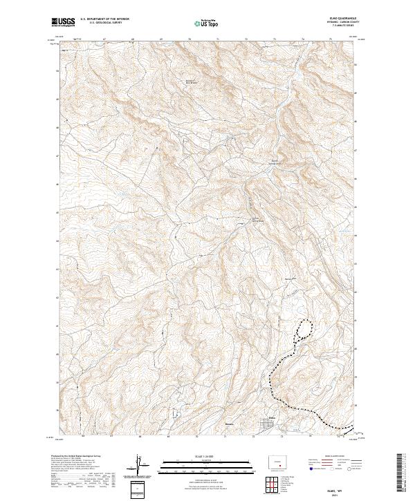 USGS US Topo 7.5-minute map for Elmo WY 2021