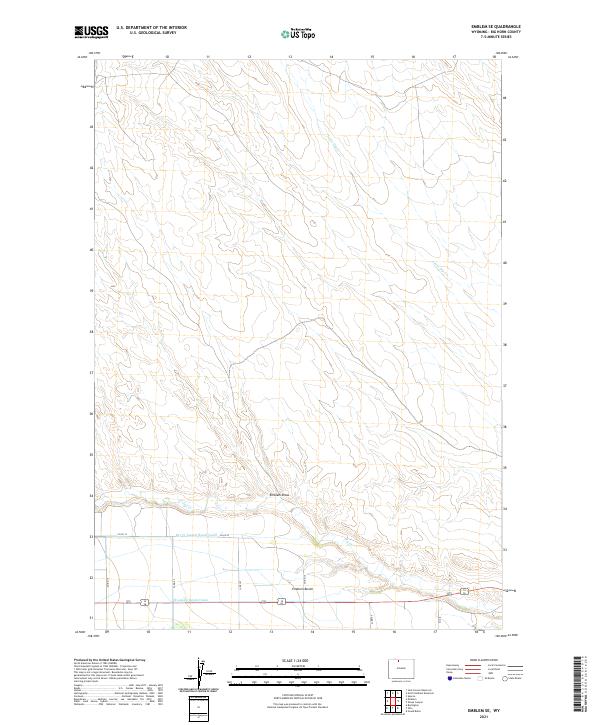 USGS US Topo 7.5-minute map for Emblem SE WY 2021